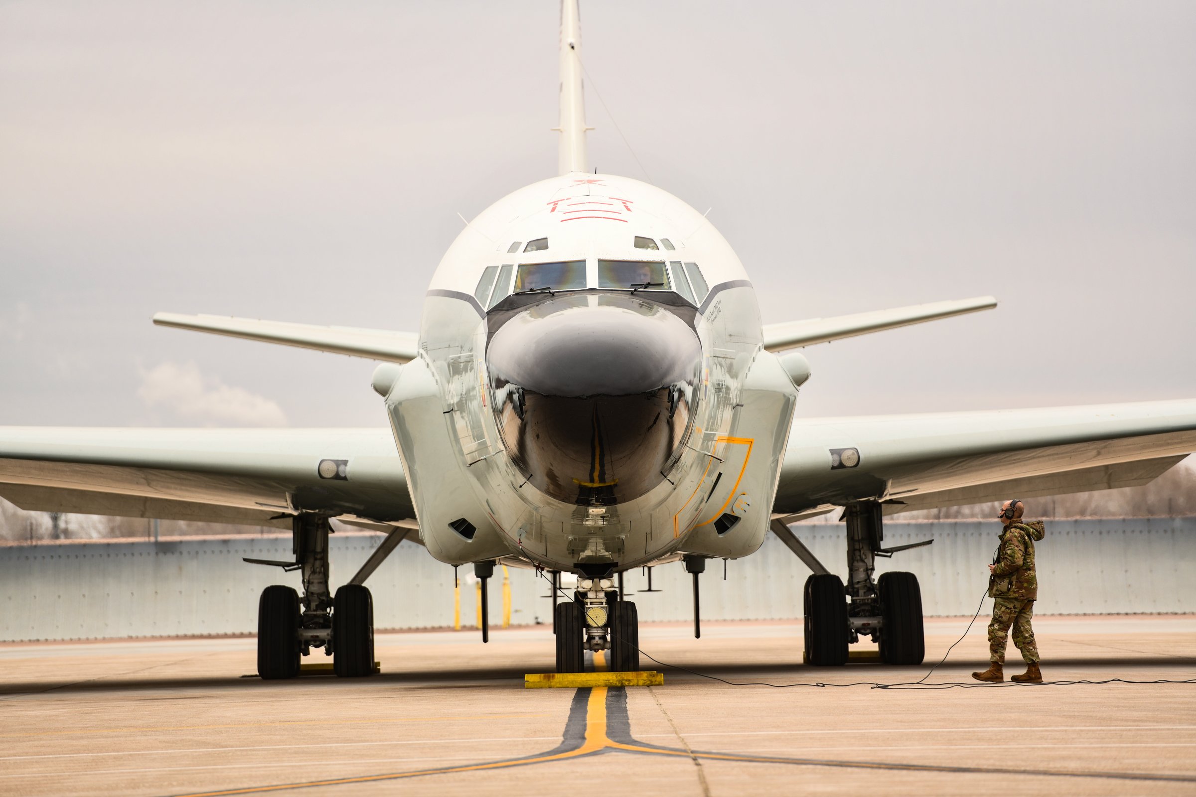 RC-135 aircraft on display