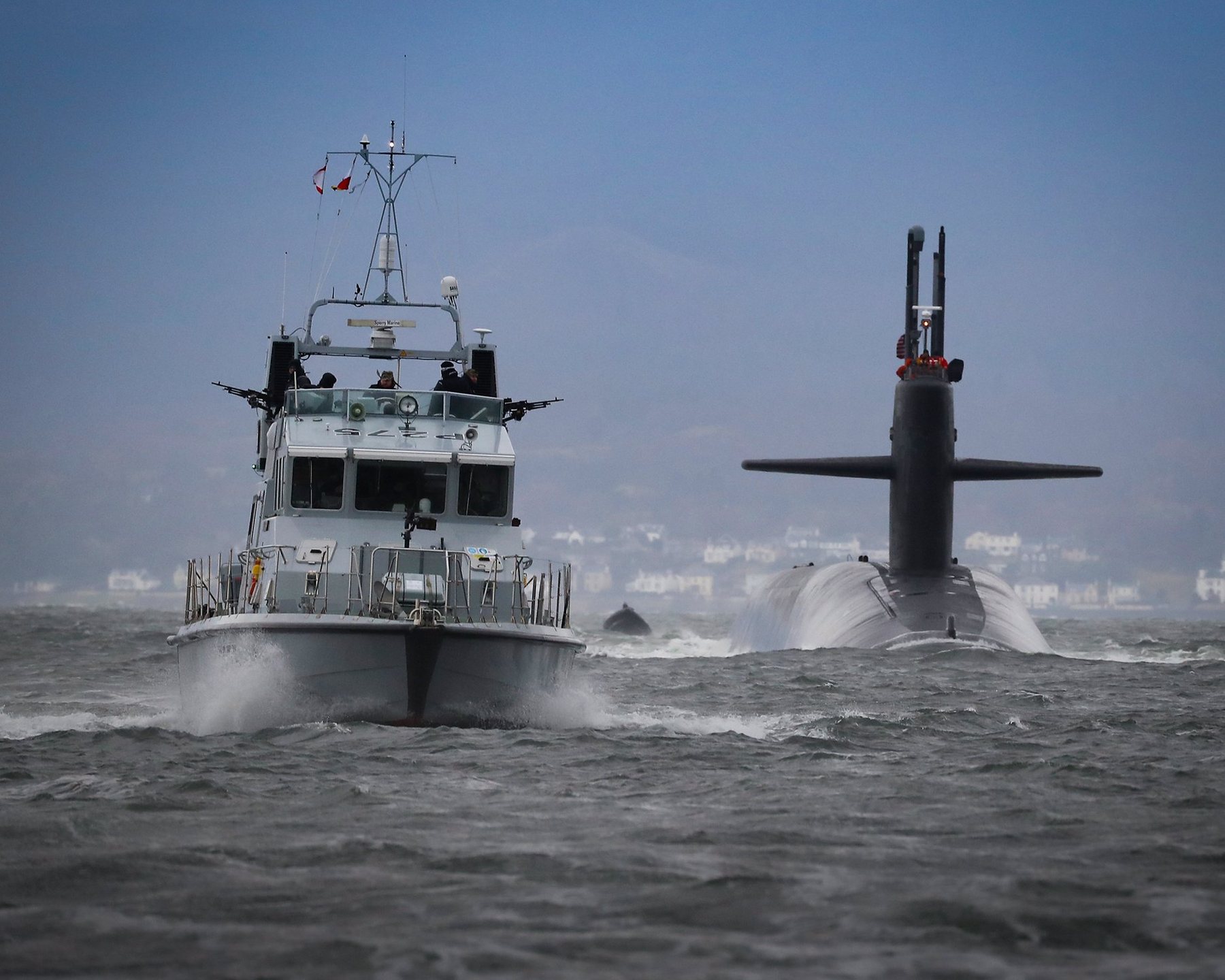 USS Maryland transiting Chesapeake Bay