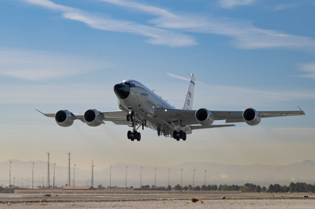RC-135 aircraft supporting intelligence, surveillance, and reconnaissance missions