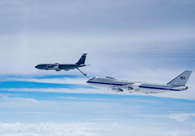 E-4B aircraft conducting aerial refueling
